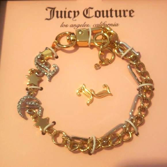 ๐HP๐๐งโโ๏ธJuicy Couture Layered Monogram Crystal Star Bracelet Set NIB - Picture 1 of 6